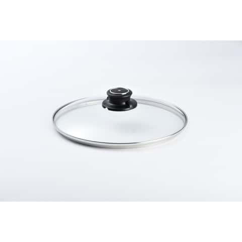 Glass Lid for Frying Pan, Fry Pan, Skillet, Pan Lid with Handle Coated in Silicone Ring,9.5/24cm, Clear