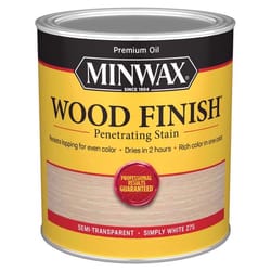 Minwax Wood Finish Semi-Transparent Simply White Oil-Based Penetrating Wood Finish 1 qt