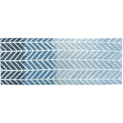 Simple Spaces 21 in. W X 54 in. L Blue Straight and Arrows Accent Rug