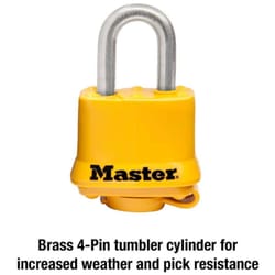 Master Lock 1.5 in. W Steel 4-Pin Tumbler Weather-Resistant Padlock