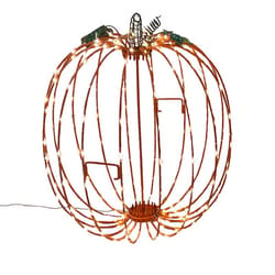 Celebrations White 216 ct 16 in. LED Prelit Foldable Pumpkin Halloween Decor