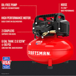 Craftsman 6 gal Pancake Portable Air Compressor 150 psi 0.8 HP