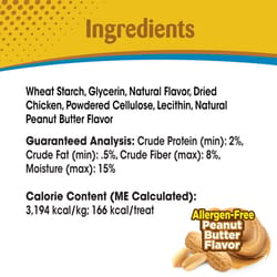 Nylabone NUBZ Peanut Butter Chews For Dogs 1.7 lb 4.5 in. 15 pk