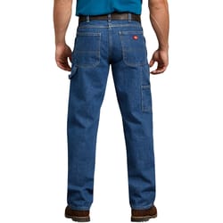Dickies Men's Cotton Carpenter Jeans Stonewashed Indigo Blue 44x34 7 pocket 1 pk