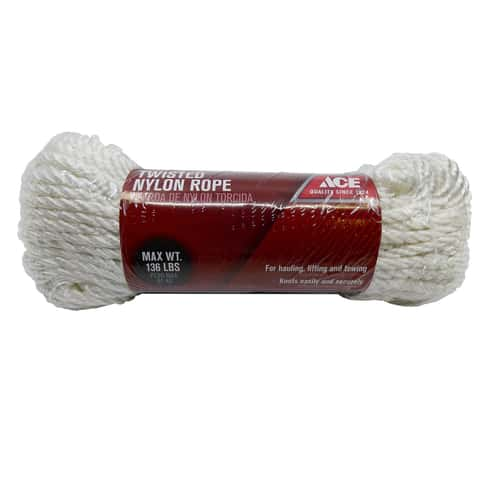 Do it Best 1/4 In. x 100 Ft. White Twisted Nylon Packaged Rope