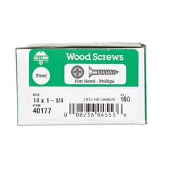 HILLMAN No. 14 X 1-1/4 in. L Phillips Zinc-Plated Coarse Wood Screws 100 pk