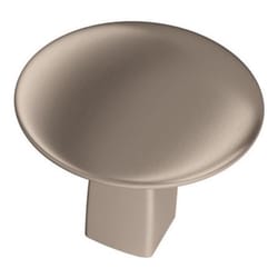 Amerock Riva Contemporary Cylinder Cabinet Knob 1-1/4 in. D 1-1/16 in. Satin Nickel 1 pk