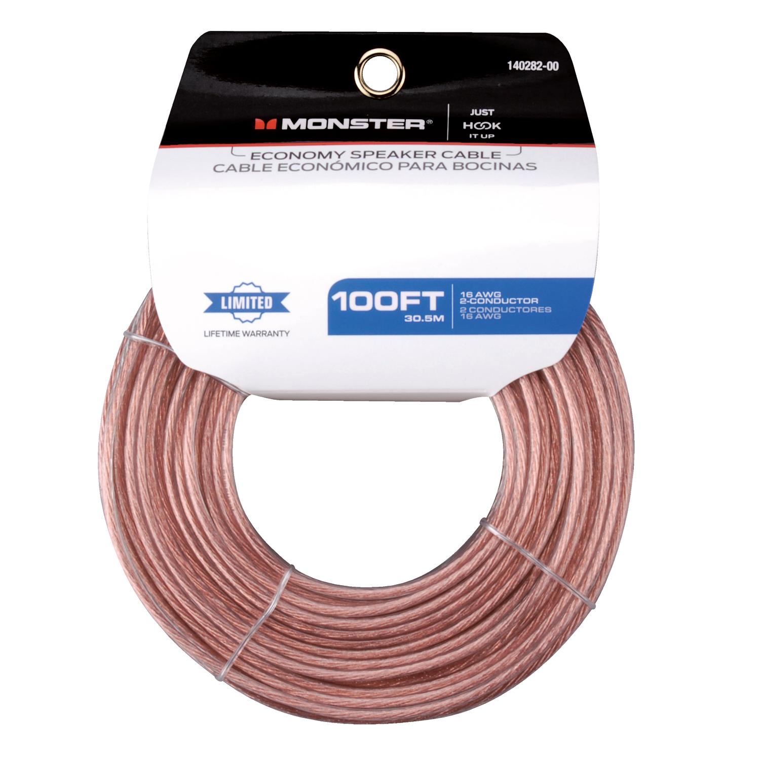 Monster standard 16 gauge speaker cable 100 ft shops