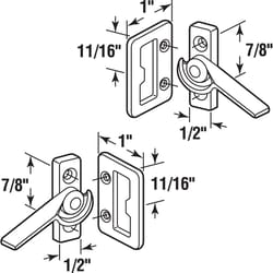 Prime-Line Metallic Zinc Window Latch 1/2 in. W X 1 in. L 1 pk