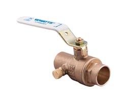 Watts 3/4 in. Brass Sweat Ball Valve with Drain Full Port Lever