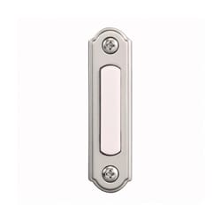 Heath Zenith Polished Chrome Silver/White Metal Wired Pushbutton Doorbell Heath Zenith Polished Chrome Silver/White Metal Wired Pushbutton Doorbell