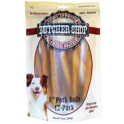 Butcher Shop All Size Dogs All Ages Rawhide Bone Pork 8 in. L 12 pk