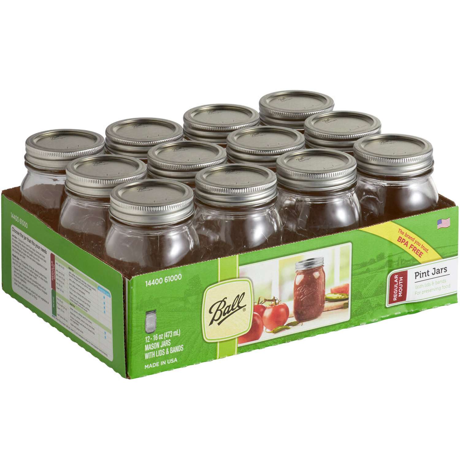 Ball Regular Mouth Mason Jar 16 oz 12 pk Ace Hardware