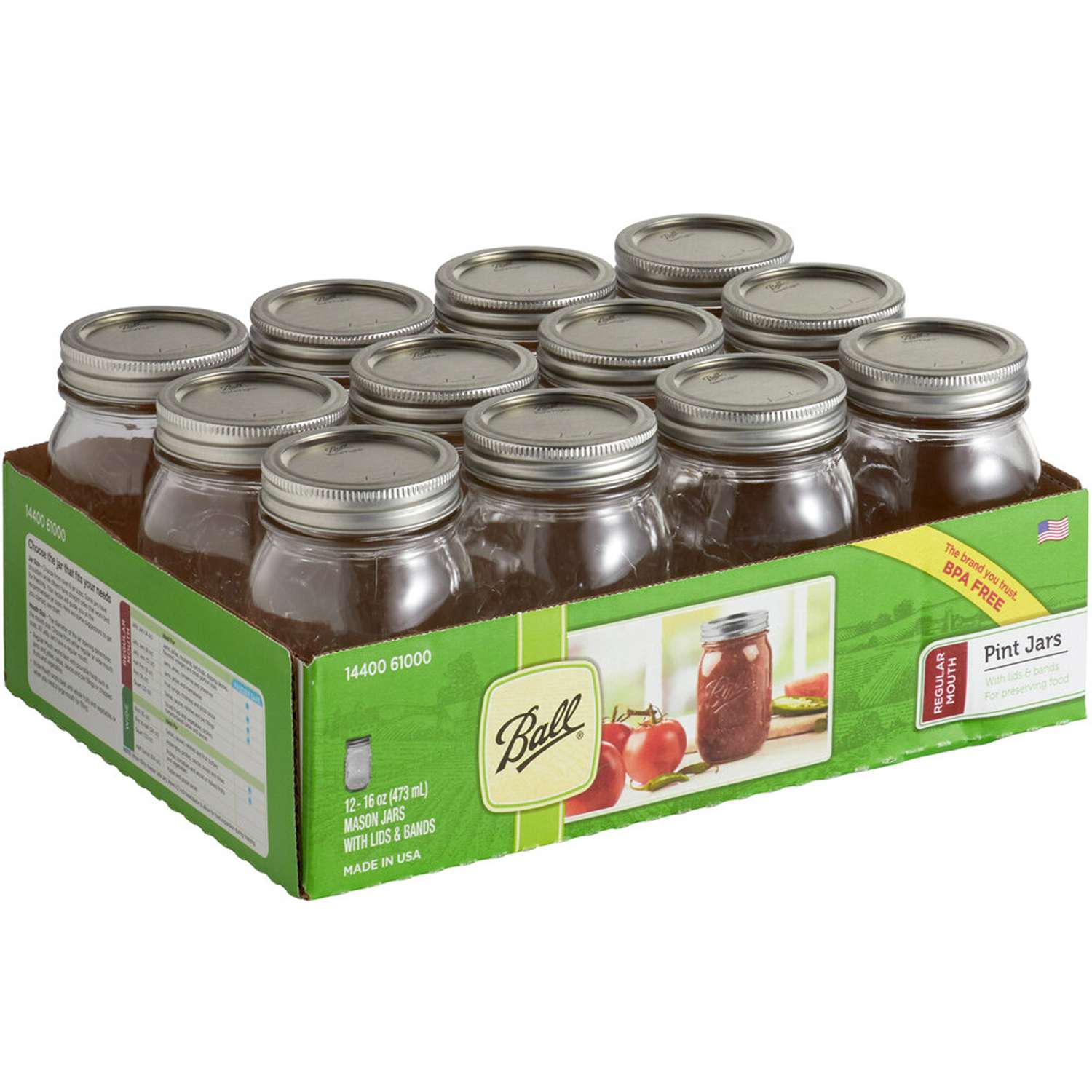 Ball Regular Mouth Mason Jar 16 Oz 12 Pk - Ace Hardware