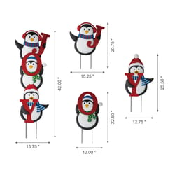 Glitzhome JOY Penguin 26 in. Yard Stake