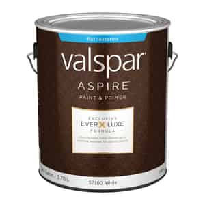 Valspar  Aspire  Flat  Basic White  Acrylic Latex  Paint and Primer  1 gal. 