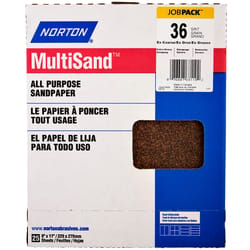 Norton MultiSand 11 in. L X 9 in. W 36 Grit Aluminum Oxide All Purpose Sandpaper 25 pk
