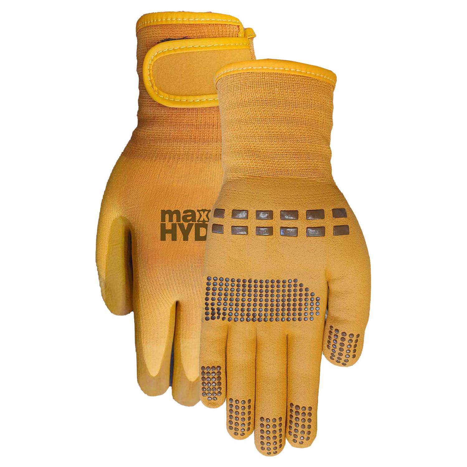 MidWest Glove Max Hyde S/M Nitrile Work Glove Yellow Grip Gloves Ace