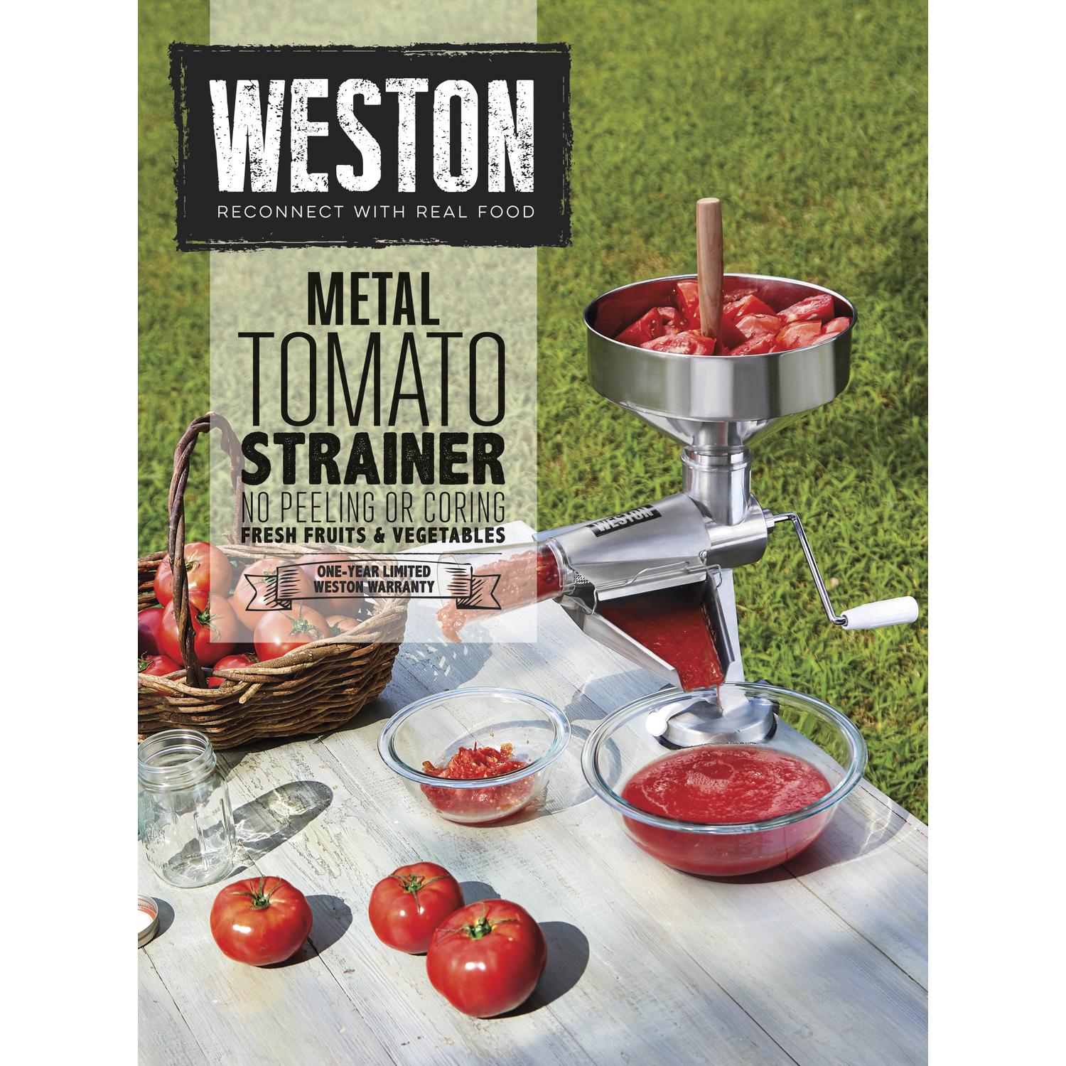 Weston Silver Stainless Steel 128 oz Tomato Strainer Sansujyuku sansujyuku.com
