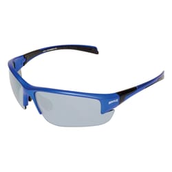 Hercules 7 Metallic Semi Rimless Safety Sunglasses Flash Mirror Lens Blue Frame 1 pc