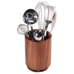 Kalmar Home Brown Acacia Wood Utensil Holder