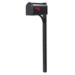 Architectural Mailboxes Bristol 51 in. Powder Coated Black Aluminum Mailbox Post