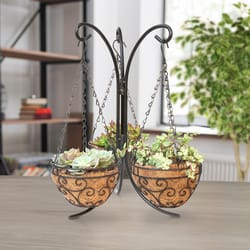 Panacea 16  H X 11  W X 9  D Metal Tabletop Hanging Planter Black