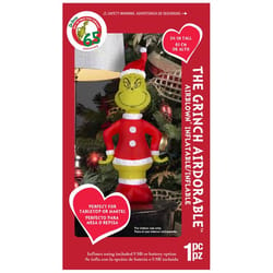 Gemmy Airdorable Multicolored Grinch in Santa Suit Inflatable 19 in.