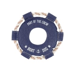 Pavilion We Pets Blue Cotton Life Preserver Ring Squeak Dog Toy 10.75 in. 1 pk