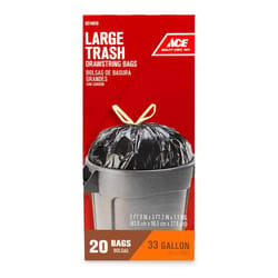 Ace 33 gal No Scent Trash Bags Drawstring 20 pk