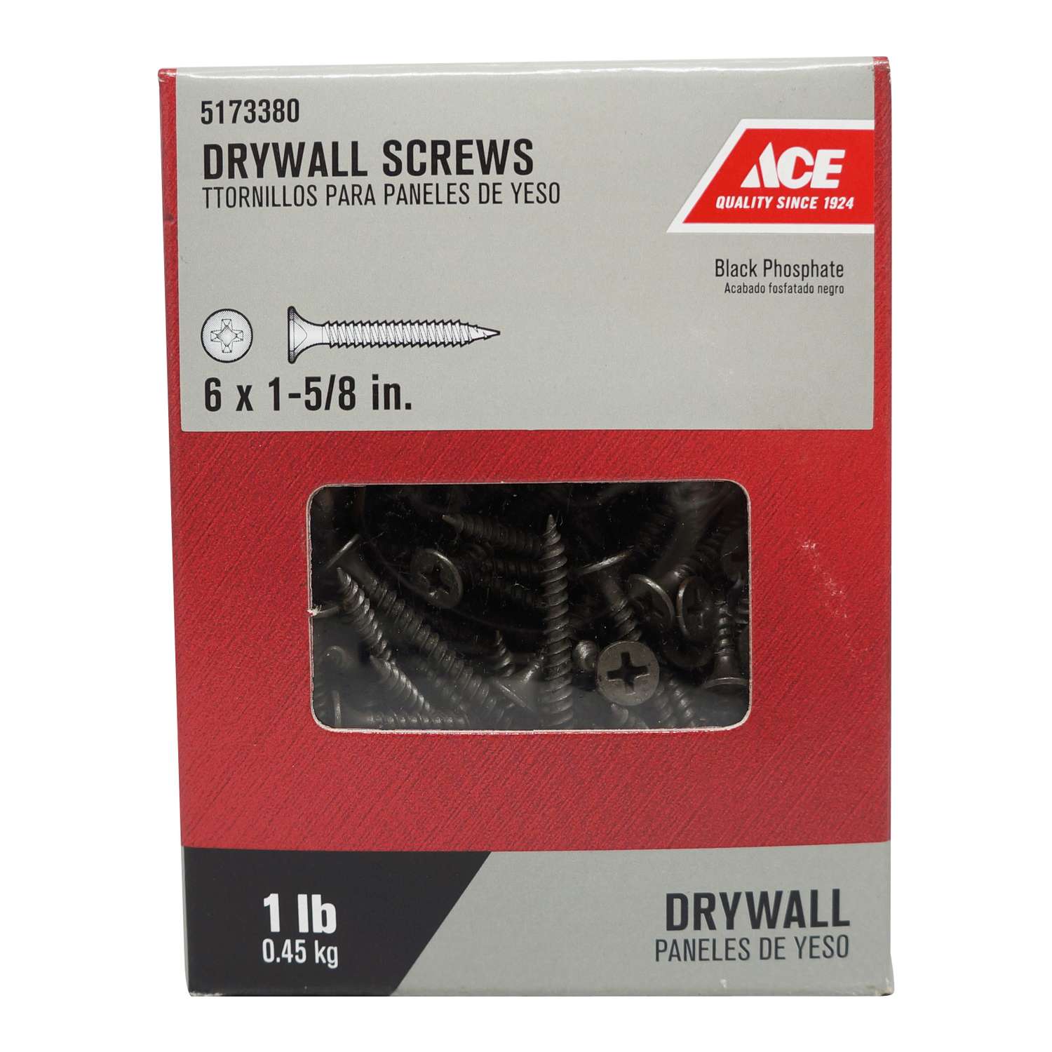 Ace No. 6 x 15/8 in. L Phillips Drywall Screws 1 lb. 230 pk Ace Hardware