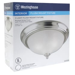 Westinghouse 6.5 in. H X 15 in. W X 15 in. L Brushed Nickel Ceiling Light