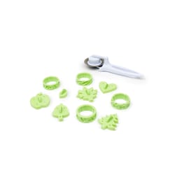 Fox Run Baking Green Plastic Pie Decorating Kit