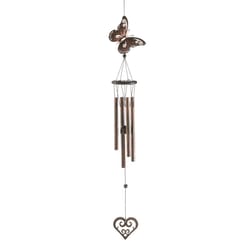 Summerfield Terrace Bronze Iron 31.5 in. Butterfly Heart Wind Chime