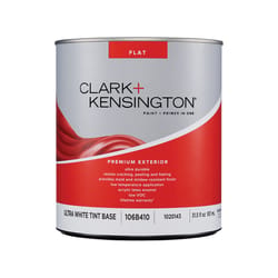 Clark+Kensington Flat Tint Base Ultra White Base Exterior Paint and Primer Exterior 1 qt