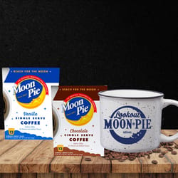 MoonPie 15 oz White/Navy Ceramic Coffee Mug 1 pk