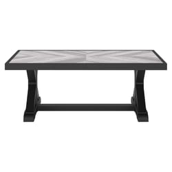 Signature Design by Ashley Beachcroft Black Rectangular Stone Casual Coffee Table