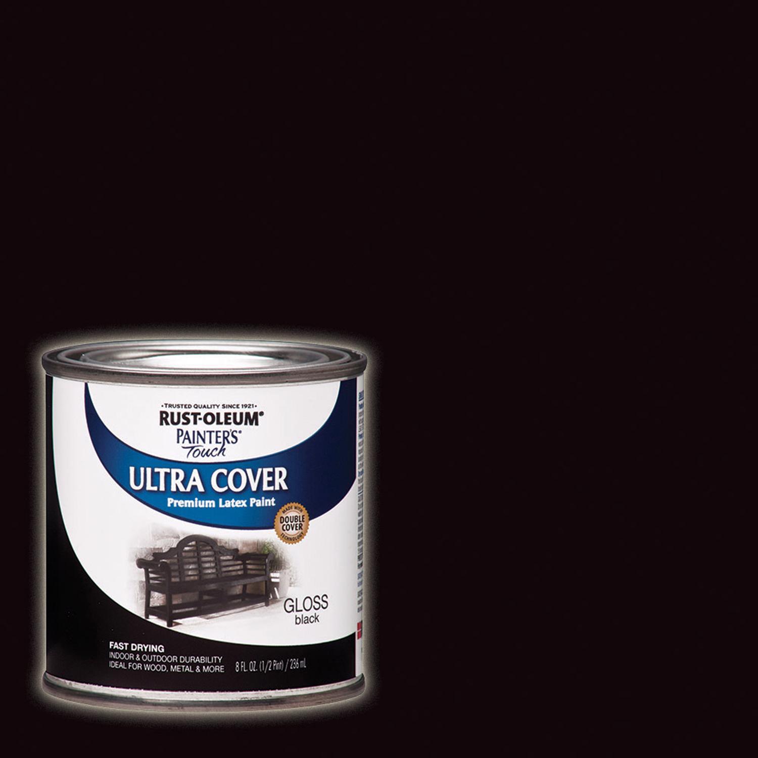 Rust-Oleum Painters Touch Gloss Black Water-Based Ultra Cover Paint ...