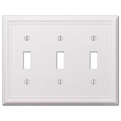 Amerelle Chelsea White 3 gang Stamped Steel Toggle Wall Plate 1 pk