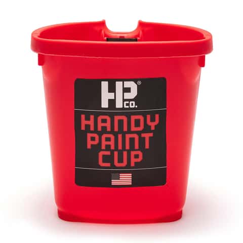 HANDy Paint Cup 1 Pt. Red Painter's Bucket with Hand Rest and Magnetic  Brush Holder - Baller Hardware