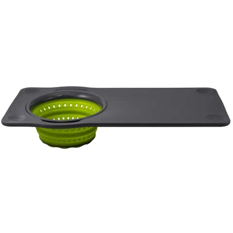 Good Cooking Over The Sink Cutting Board with Collapsible Colander and Extra Long Extension