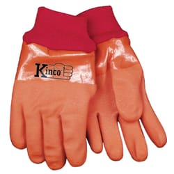 Kinco Men's Indoor/Outdoor Knit Wrist Work Gloves Orange L 1 pair