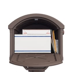 Architectural Mailboxes Grand Haven Classic Plastic Post Mount Mocha Mailbox