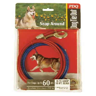 Boss Pet Pdq Red Tie Out Vinyl Coated Cable Dog Tie Out Large Ace Hardware