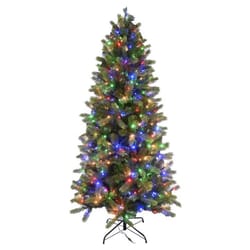 Celebrations 7 ft. Full LED 450 ct 1-2-Tree Cayce Pine Color Changing Christmas Tree
