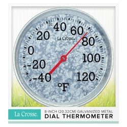 La Crosse Technology Thermometer Galvanized Metal Silver 7 in.