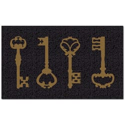 Americo Home Front Runner 18 in. W X 30 in. L Multi-Color Vintage Keys Gold Vinyl Door Mat