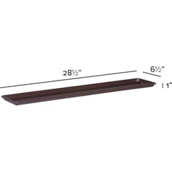 Novelty 1 in. H X 30 in. W X 7 in. D Plastic Countryside Flowerbox Tray Flower Box Tray Brown