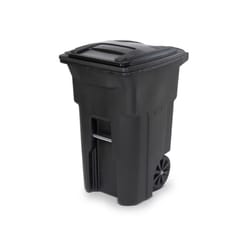 Lavex 32 Gallon Brown Round Commercial Trash Can with Lid and Dolly