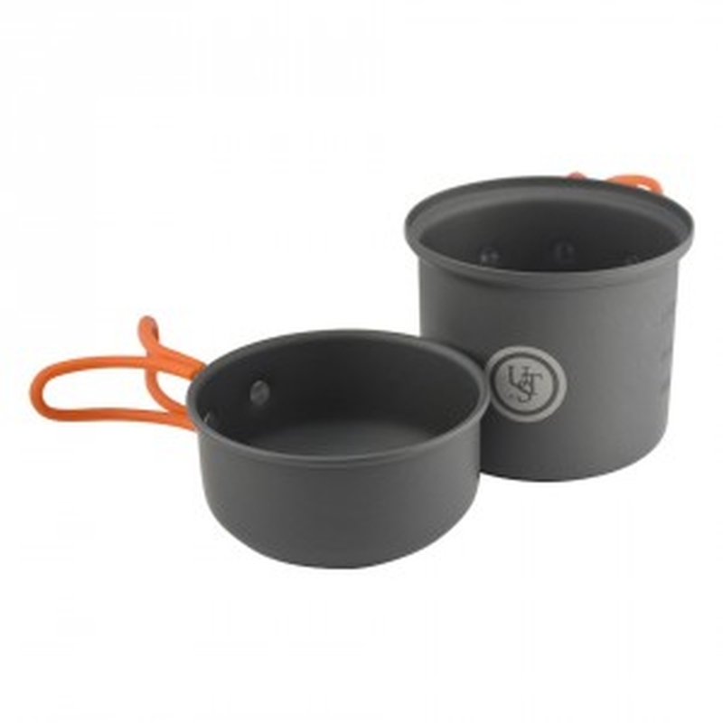 Photos - Other goods for tourism UST Brands Solo Gray/Orange Cookware Set 2 pc 1146766